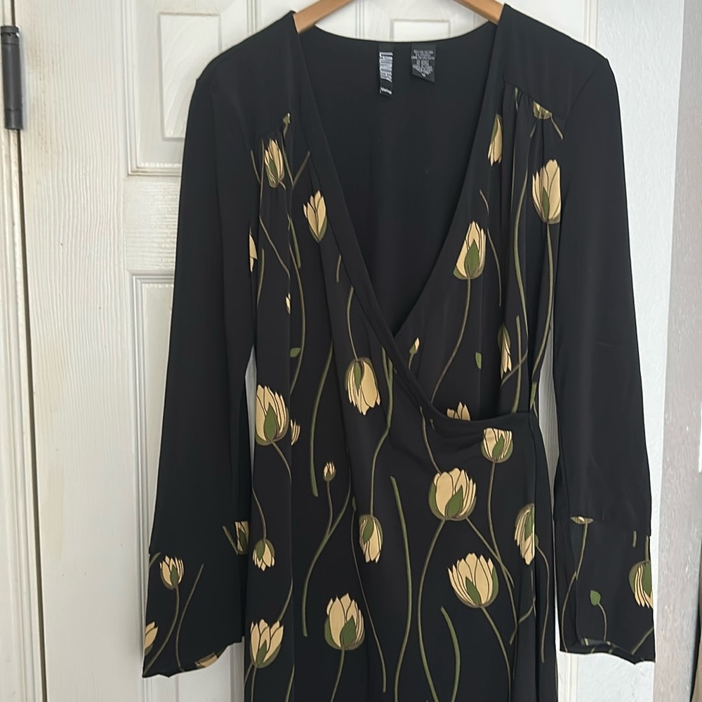Black floral Wrap dress Laundry by Seagal